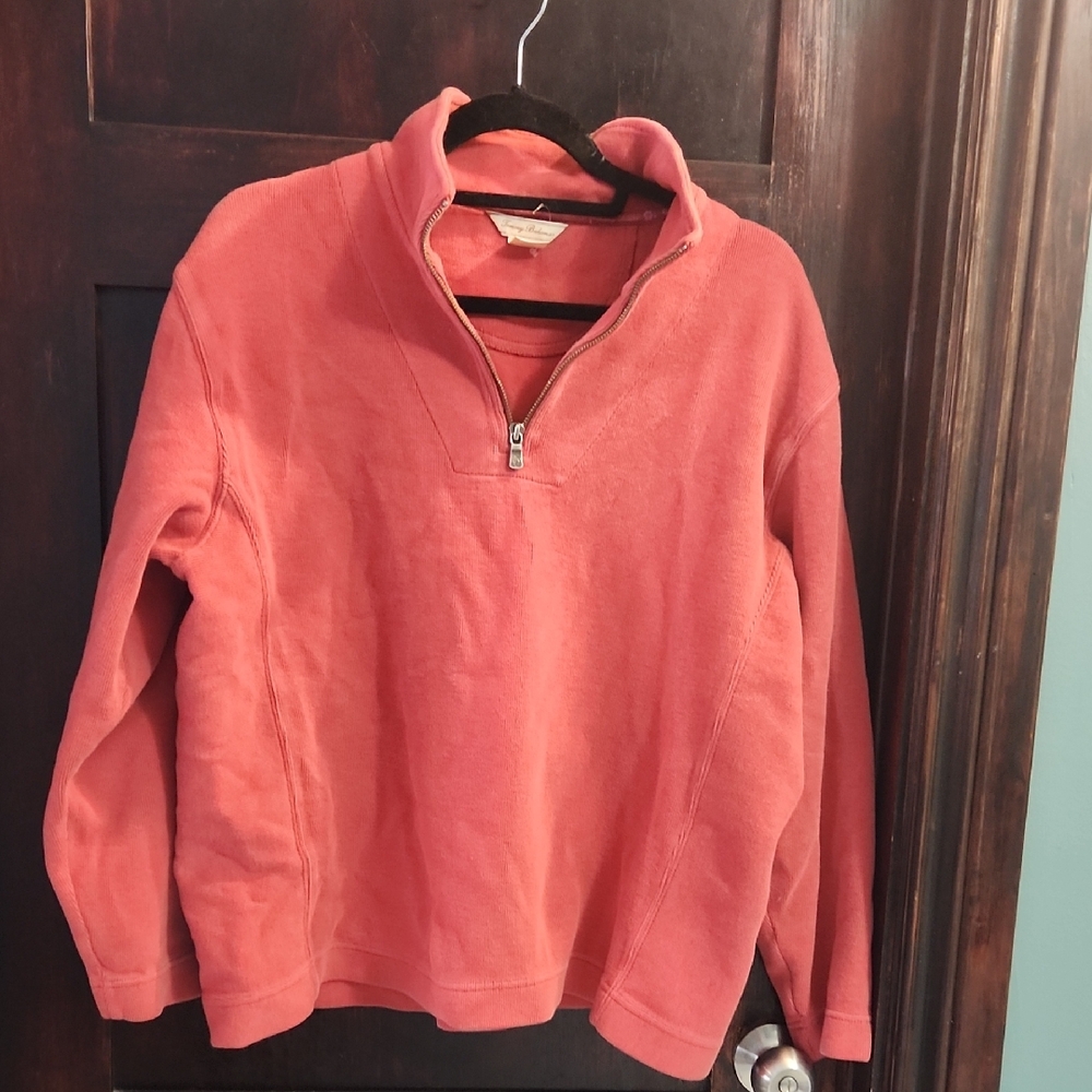 Tommy Bahama Coral 1/4 Zip Sweatshirt